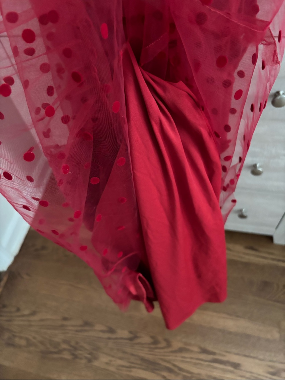 Adrianna by Adrianna Papell Dot Tulle Ruffle Dress in Size 4 NWT - Picture 13 of 16
